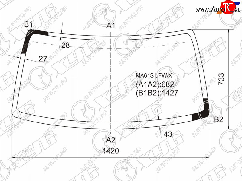 7 999 р. Стекло лобовое Suzuki Wagon R Wide 97-99 XYG MA61S LFW/X  с доставкой в г. Пермь