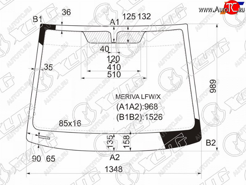 5 249 р. Стекло лобовое Chevrolet Meriva 04-12  Opel Meriva 03-10 XYG MERIVA LFW/X  с доставкой в г. Пермь