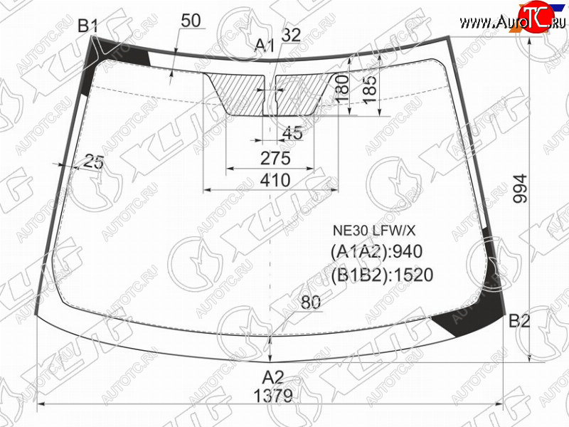 6 399 р. Стекло лобовое Toyota Auris 06-12  Blade 06-12 XYG NE30 LFW/X  с доставкой в г. Пермь