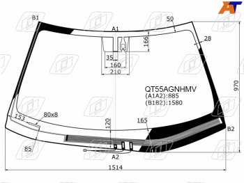 Стекло лобовое (Обогрев щеток Датчик дождя) Lexus ES 12-18 FUYAO QT55AGNHMV
