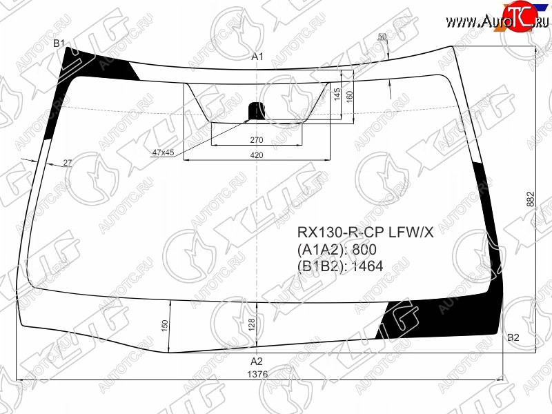 8 249 р. Стекло лобовое Toyota Mark X 09-19 XYG RX130-R-CP LFW/X  с доставкой в г. Пермь