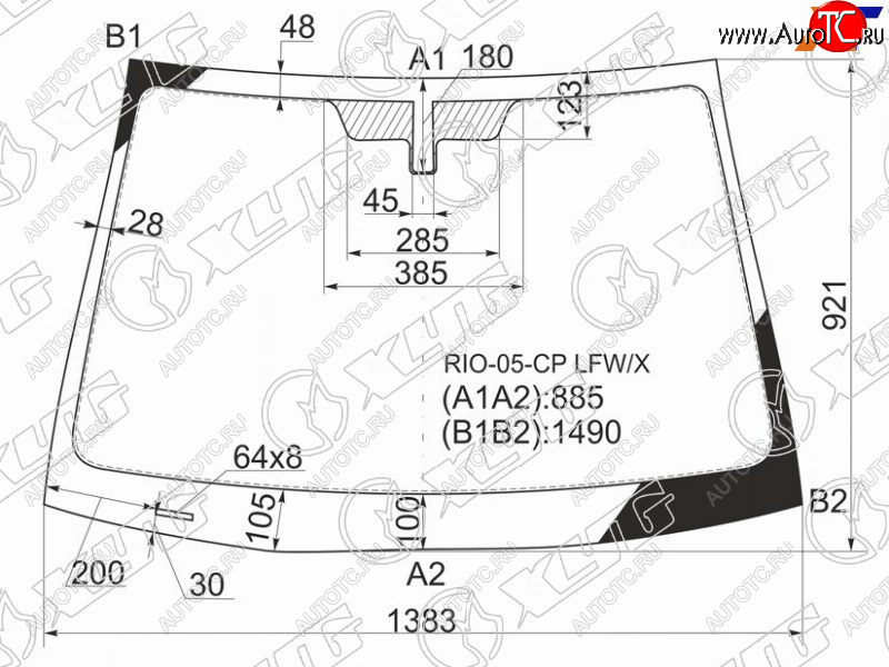 4 999 р. Стекло лобовое Kia Rio 09-11 XYG RIO-05-CP LFW/X  с доставкой в г. Пермь