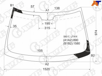 Стекло лобовое Volvo S60 00-10  V70 00-07  XC70 00-07 XYG S60-C LFW/X