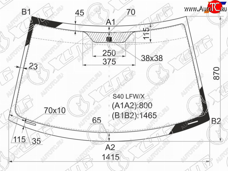 5 499 р. Стекло лобовое Volvo S40 95-04  V40 95-04 XYG S40 LFW/X  с доставкой в г. Пермь