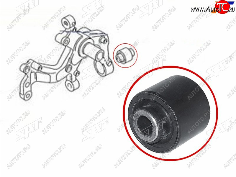 399 р. Сайлентблок Audi A3 03-19  Q3 11-19  Skoda Octavia 04-20  Volkswagen Golf 03-19  Jetta 05-  Pas SAT ST-1K0505553A  с доставкой в г. Пермь