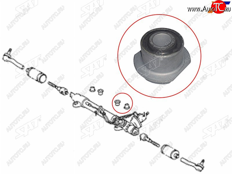 619 р. Втулка рулевой рейки Toyota Land Cruiser (J100) 98-07  Land Cruiser Prado (J120) 02-09  Lexus LX 9 SAT ST-45522-35050  с доставкой в г. Пермь