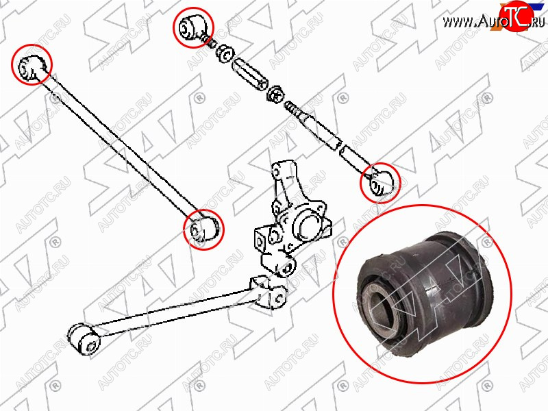 252 р. Сайлентблок заднего поперечного рычага TOYOTA CAMRYVISTA 90-94 SAT ST-48725-12200  с доставкой в г. Пермь