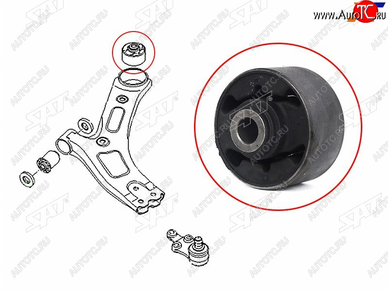 439 р. Сайлентблок переднего нижнего рычага задний (вертик) HYUNDAI STAREX 07- SAT ST-55584-4H000  с доставкой в г. Пермь