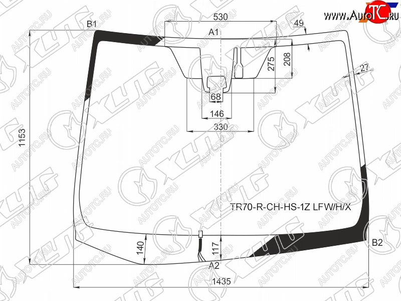 13 199 р. Стекло лобовое (Обогрев щеток Камера Место под датчик запотевания) Toyota Noah 14-17  Voxy 14-17 XYG TR70-R-CH-HS-1Z LFW/H/X  с доставкой в г. Пермь