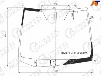 Стекло лобовое (Обогрев щеток) Toyota Noah 14-22  Voxy 14-22  Esquire 14-21 XYG TR70-R-CPH LFW/H/X