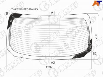 8 799 р. Стекло заднее (Цвет зеленый Обогрев Антенна 4D SED) Toyota Corolla (E210) 18- XYG TY-KE210-SED RW/H/X  с доставкой в г. Пермь. Увеличить фотографию 1