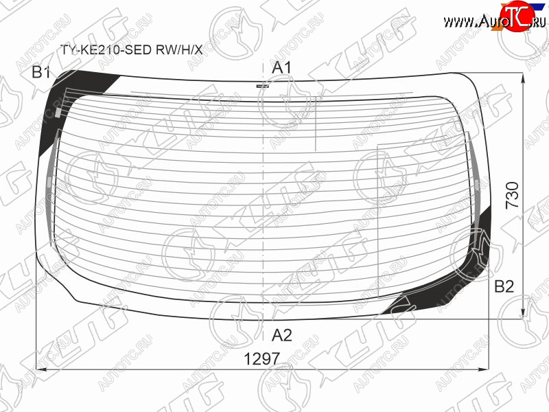8 799 р. Стекло заднее (Цвет зеленый Обогрев Антенна 4D SED) Toyota Corolla (E210) 18- XYG TY-KE210-SED RW/H/X  с доставкой в г. Пермь
