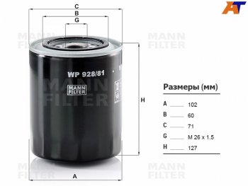 Фильтр масляный MANN Mitsubishi Colt ( CA0 хэтчбэк 3 дв.,  CJ0 хэтчбэк 3 дв.,  Z20, Z30 хэтчбэк 3 дв.,  Z30) - Pajero Sport ( PA,  PB,  QE,  QF)