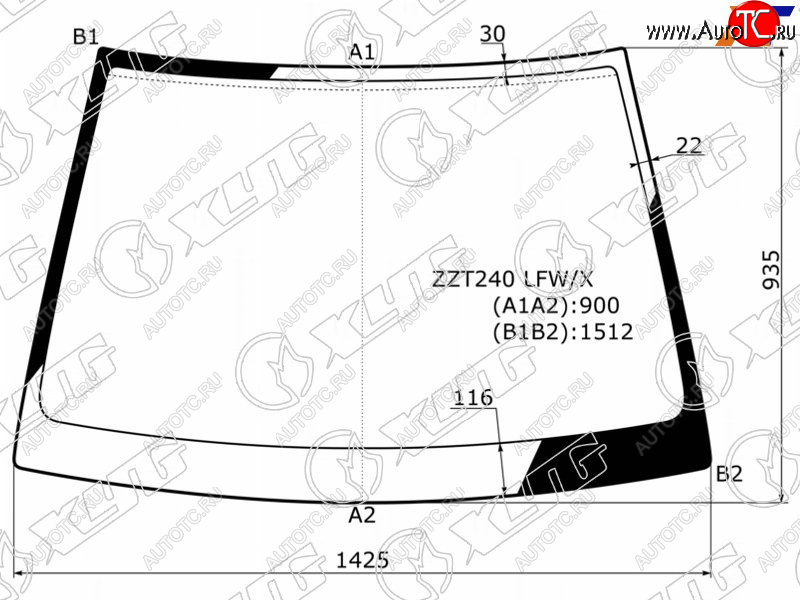 5 199 р. Стекло лобовое Toyota Allion (T240) 01-07  Premio 01-07 XYG ZZT240 LFW/X  с доставкой в г. Пермь