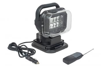 8 029 р. Фара-искатель 12V 50W LED с дистанционным управлением, черный (200х240х200мм) China ch001-bl  с доставкой в г. Пермь. Увеличить фотографию 1