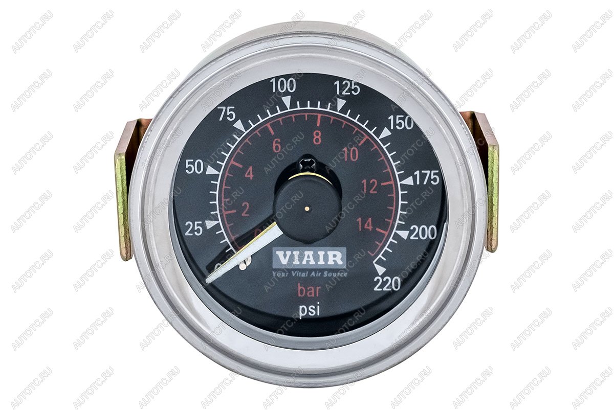 6 909 р. Манометр бортовой 2 стрелки 2" от 0 до 15 атм чёрный VIAIR 90080  с доставкой в г. Пермь