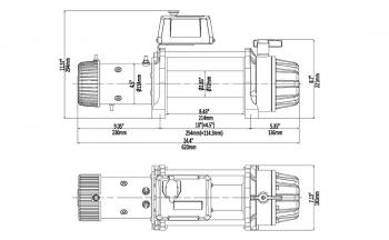 82 839 р. Лебёдка автомобильная электрическая 12V Runva 12500 lbs 5670 кг MAX влагозащищенная, стальной трос RUNVA ewb12500maxs  с доставкой в г. Пермь. Увеличить фотографию 5