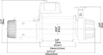 84 209 р. Лебёдка автомобильная электрическая 12V Runva 9500 lbs 4350 кг MAX влагозащищенная, комбинированный роспуск, синтетический трос RUNVA ewb9500max-q-ssrmac  с доставкой в г. Пермь. Увеличить фотографию 14