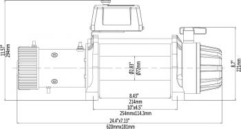 86 929 р. Лебёдка автомобильная электрическая 12V Runva 9500 lbs 4350 кг MAX влагозащищенная, синтетический трос RUNVA ewb9500maxssr  с доставкой в г. Пермь. Увеличить фотографию 14