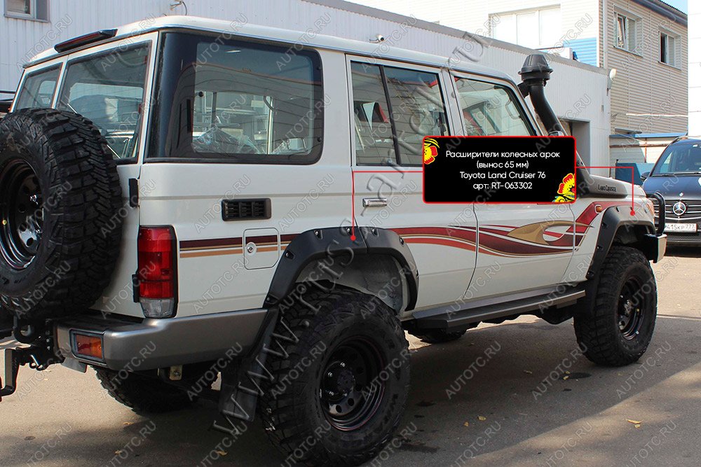 19 719 р. Расширители колесных арок Toyota Land Cruiser 76 2007- (вынос 65 мм) Русская Артель rt-063302  с доставкой в г. Пермь
