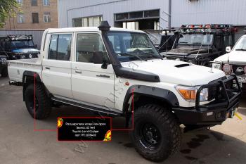 19 699 р. Расширители колесных арок Toyota Land Cruiser 79 2007- (вынос 65 мм) Русская Артель rt-063402  с доставкой в г. Пермь. Увеличить фотографию 1