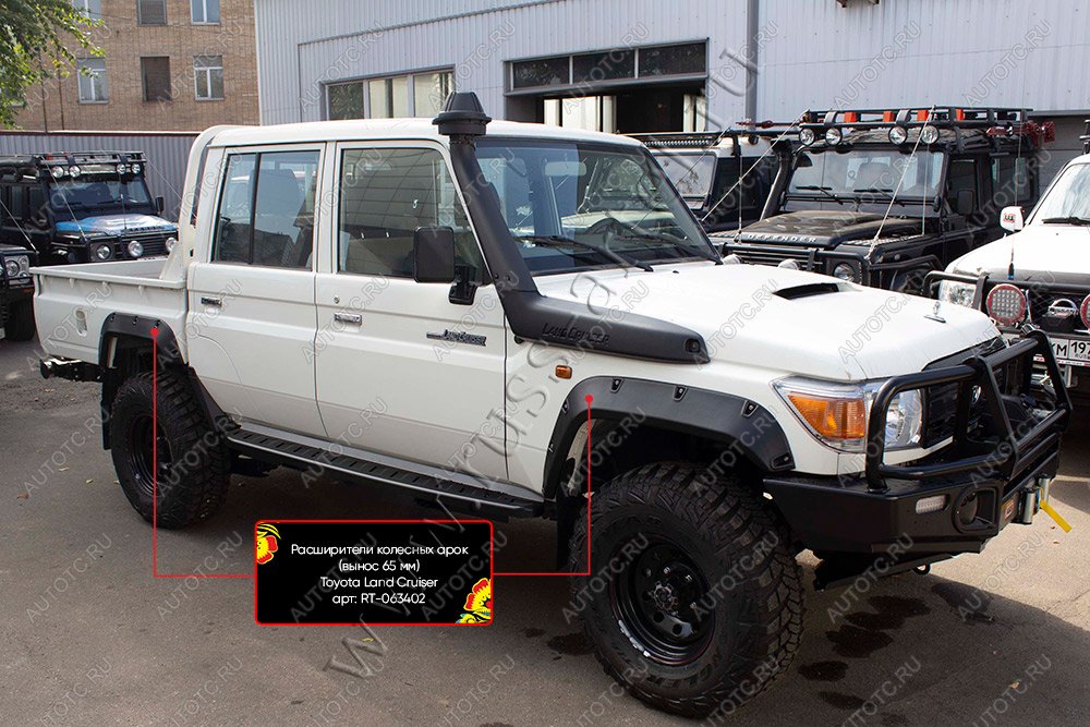 19 699 р. Расширители колесных арок Toyota Land Cruiser 79 2007- (вынос 65 мм) Русская Артель rt-063402  с доставкой в г. Пермь