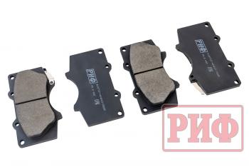 1 589 р. Колодки тормозные передние РИФ Toyota LC120,150, Hilux 2005+OEM 04465-35250, 04465-35290 ,Pajero 4 дизель 4605A472, 4605A481 РИФ riftoy-04465-35290  с доставкой в г. Пермь. Увеличить фотографию 3