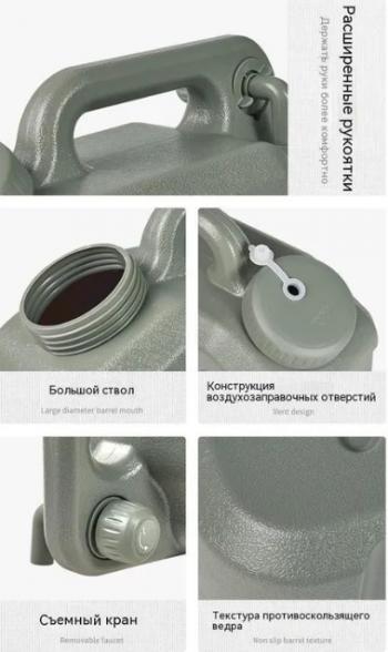 2 499 р. Канистра Naturehike кемпинговая, 12 л. зеленая Naturehike cnh22cj018-arg12  с доставкой в г. Пермь. Увеличить фотографию 3