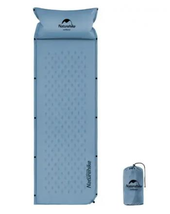 3 019 р. Коврик самонадувающийся с подушкой Naturehike, 185х60х2,5 см, синий Naturehike nh15q002-d-blsn  с доставкой в г. Пермь. Увеличить фотографию 1