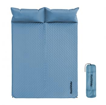 Коврик самонадувающийся Naturehike двойной, с подушками, 185х130х2,5 см, голубой Naturehike nh18q010-d-bl
