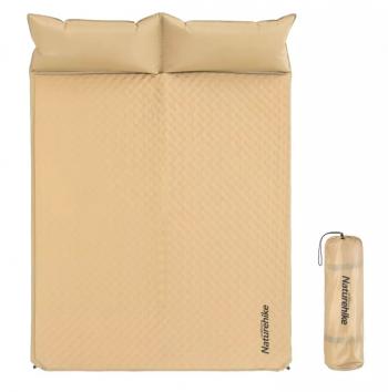 5 749 р. Коврик самонадувающийся Naturehike двойной, с подушками, 185х130х2,5 см, песочный Naturehike nh18q010-d-nye  с доставкой в г. Пермь. Увеличить фотографию 1