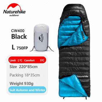 21 949 р. Мешок спальный Naturehike Ultralight CW400 L , 220х85 см, (правый) (ТК: +5C), черный Naturehike nh18c400-d-bll  с доставкой в г. Пермь. Увеличить фотографию 2