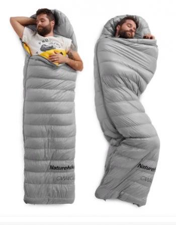 21 949 р. Мешок спальный Naturehike Ultralight CW400 L , 220х85 см, (правый) (ТК: +5C), серый Naturehike nh18c400-d-grl  с доставкой в г. Пермь. Увеличить фотографию 2
