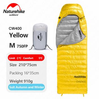 21 949 р. Мешок спальный Naturehike Ultralight CW400 M , 210х75 см, (правый) (ТК: +5C), желтый Naturehike nh18c400-d-yem  с доставкой в г. Пермь. Увеличить фотографию 2