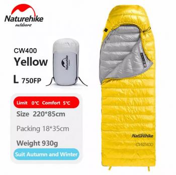13 119 р. Мешок спальный Naturehike Ultralight CWZ400 L, 220х85 см, (правый) (ТК: +7C), желтый Naturehike nh19w400-z-yel  с доставкой в г. Пермь. Увеличить фотографию 2