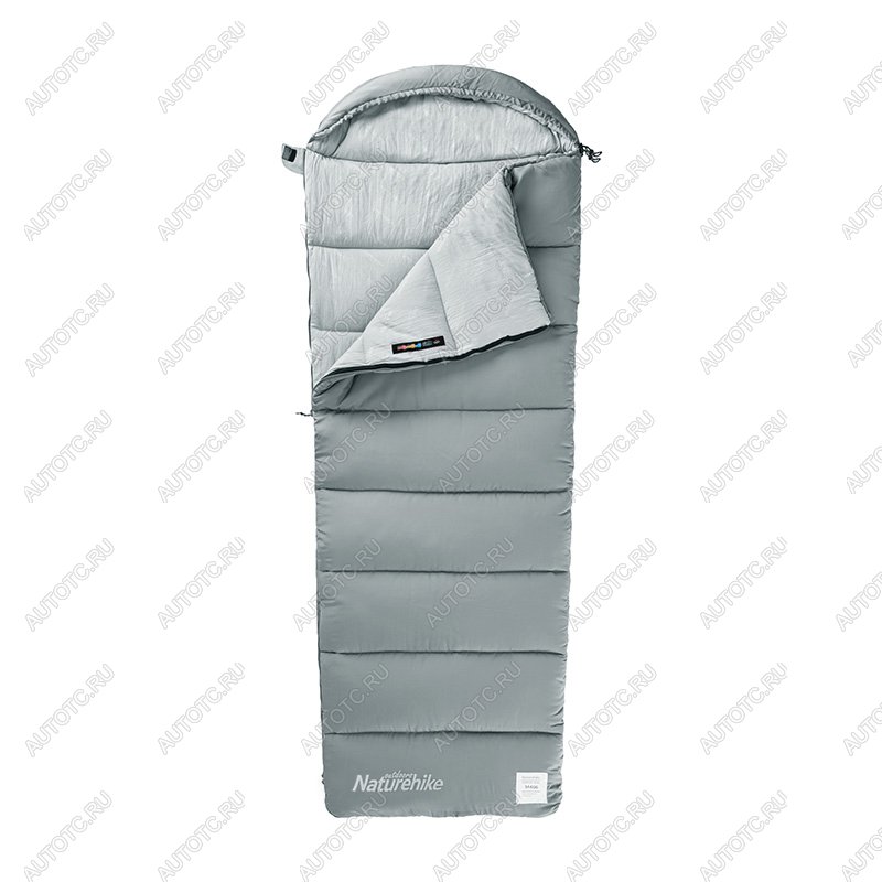 4 859 р. Мешок спальный Naturehike Envelope M300, (190+30)х80 см, (правый) (ТК: +6C), серый Naturehike nh20msd02-gm300  с доставкой в г. Пермь