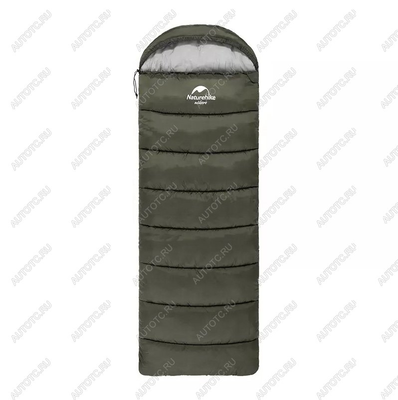 4 289 р. Мешок спальный Naturehike U250, (190х30)х75 см, (левый) (ТК: +6C), темно-зеленый Naturehike nh20msd07-arm250-l  с доставкой в г. Пермь