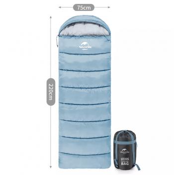 3 609 р. Мешок спальный Naturehike U250, (190х30)х75 см, (левый) (ТК: +6C), голубой Naturehike nh20msd07-blu250-l  с доставкой в г. Пермь. Увеличить фотографию 3