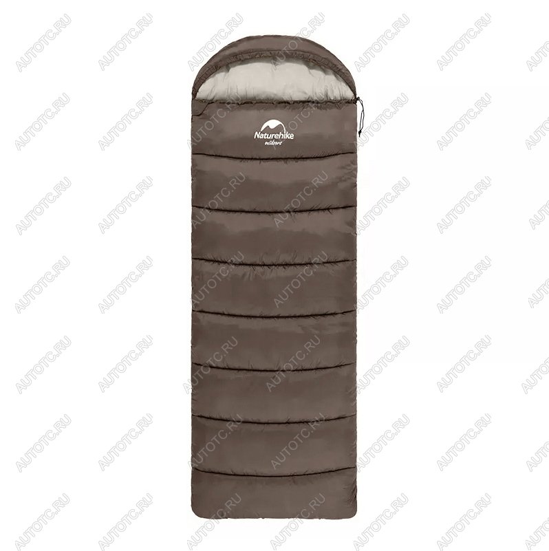 4 289 р. Мешок спальный Naturehike U250, (190х30)х75 см, (правый) (ТК: +6C), коричневый Naturehike nh20msd07-gre250  с доставкой в г. Пермь