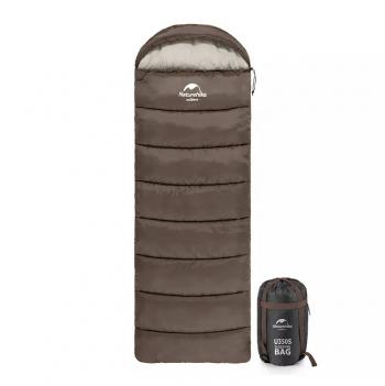 5 939 р. Мешок спальный Naturehike U350S, (190+30)х75 см, (ТК: -3C), (правый), коричневый Naturehike nh20msd07-gre350s  с доставкой в г. Пермь. Увеличить фотографию 2