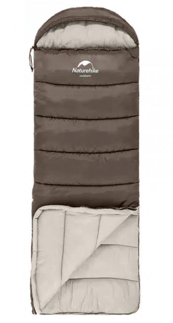 5 739 р. Мешок спальный Naturehike U350S, (190+30)х75 см, (ТК: -3C), (левый), коричневый Naturehike nh20msd07-gre350s-l  с доставкой в г. Пермь. Увеличить фотографию 4