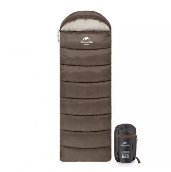 5 739 р. Мешок спальный Naturehike U350S, (190+30)х75 см, (ТК: -3C), (левый), коричневый Naturehike nh20msd07-gre350s-l  с доставкой в г. Пермь. Увеличить фотографию 2