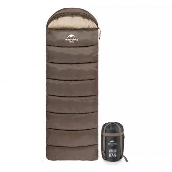 4 559 р. Мешок спальный Naturehike U350, (190х30)х75 см, (правый) (ТК: +1C), коричневый Naturehike nh20msd07-gu350  с доставкой в г. Пермь. Увеличить фотографию 1