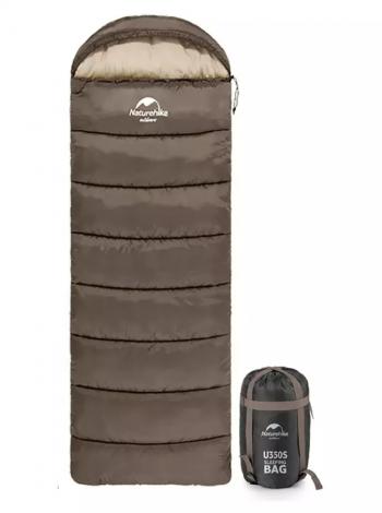 4 269 р. Мешок спальный Naturehike U350, (190х30)х75 см, (левый) (ТК: +1C), коричневый Naturehike nh20msd07-gu350-l  с доставкой в г. Пермь. Увеличить фотографию 1