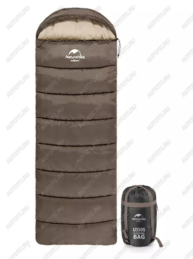 4 269 р. Мешок спальный Naturehike U350, (190х30)х75 см, (левый) (ТК: +1C), коричневый Naturehike nh20msd07-gu350-l  с доставкой в г. Пермь