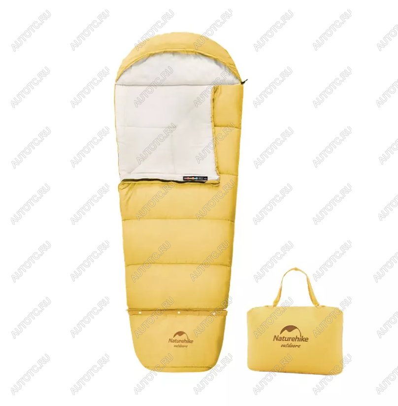 6 339 р. Мешок спальный Naturehike Compact C180, 190х75 см, (правый) (ТК: +12C), Желтый Naturehike nh21msd01-c180ye  с доставкой в г. Пермь