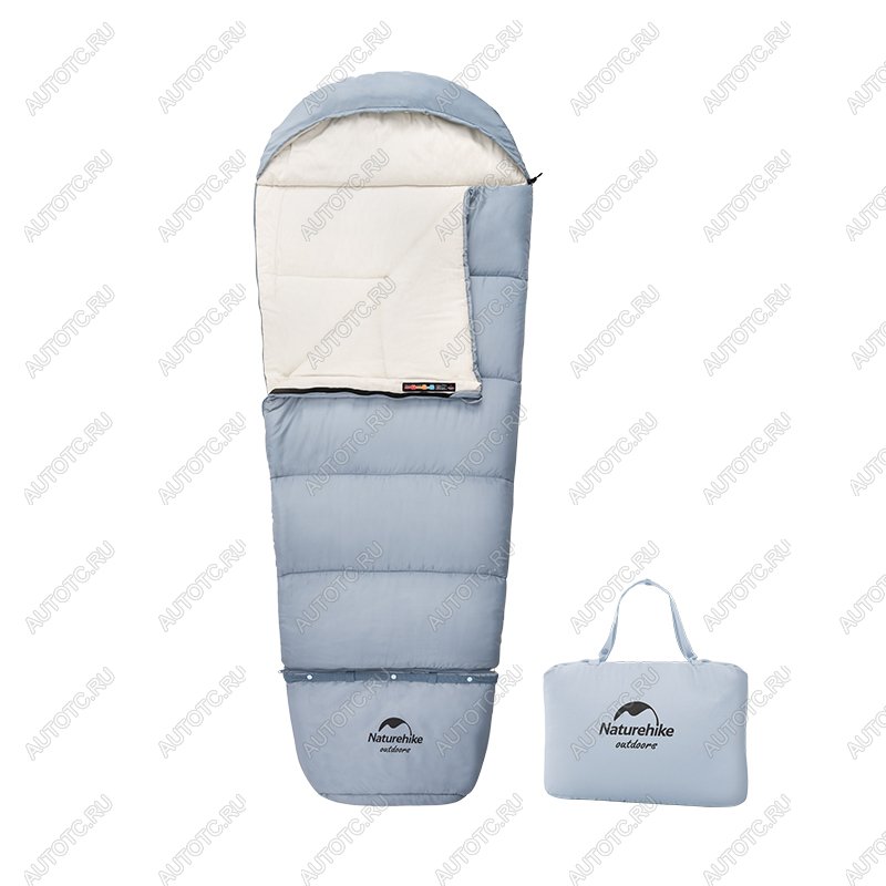 6 869 р. Мешок спальный Naturehike Compact C300, 190х75 см, (правый) (ТК: +6C), Синий Naturehike nh21msd01-c300bl  с доставкой в г. Пермь