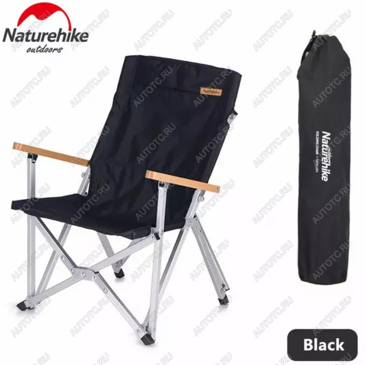 6 449 р. Кресло туристическое Naturehike, складное черное, до 120 кг Naturehike nh19jj004-bl  с доставкой в г. Пермь