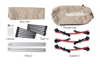 14 239 р. Раскладушка Naturehike XJC04 190х65х38 см, до 150 кг, черная Naturehike nh19jj006-bl  с доставкой в г. Пермь. Увеличить фотографию 7
