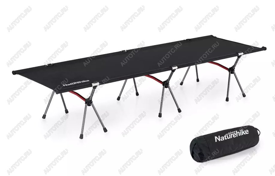 14 239 р. Раскладушка Naturehike XJC04 190х65х38 см, до 150 кг, черная Naturehike nh19jj006-bl  с доставкой в г. Пермь